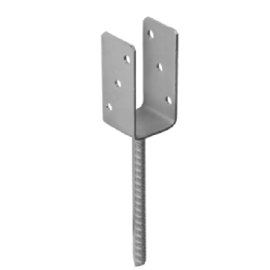 Suport stalp tip U clasic zincat 61x120x4 mm pentru stalp 60 mm PS60U-4801 Domax