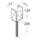 Suport stalp tip U clasic zincat 71x120x4 mm pentru stalp 70 mm PS70U-4802 Domax