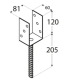 Suport stalp tip U clasic zincat 81x120x4 mm pentru stalp 80 mm PS80U-4803 Domax