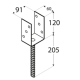 Suport stalp tip U clasic zincat 91x120x4 mm pentru stalp 90 mm PS90U-4804 Domax