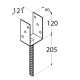Suport stalp tip U clasic zincat 121x120x4 mm pentru stalp 120 mm PS120U-4806 Domax