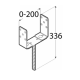 Suport stalp reglabil tip U negru 60-200x136x4,0 mm PSRU60-200C-48852 Domax