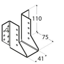 Papuc grinda tip A pentru constructii din lemn zincat 41x110x75x2,0 mm WB5-4505 Domax