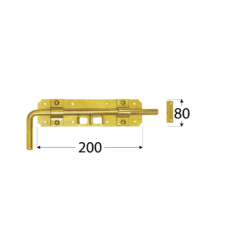 Zavor cu tija cilindrica zincat 240x60x2,0 mm WRG240-8632 Domax