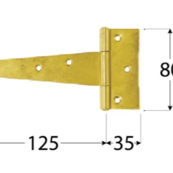 Balama tip T pentru porti zincata 125x30x80x2,0 mm ZT125-8182 Domax