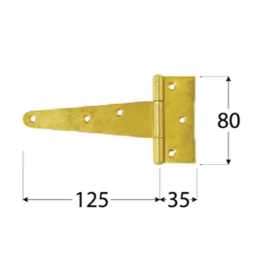 Balama tip T pentru porti zincata 125x30x80x2,0 mm ZT125-8182 Domax
