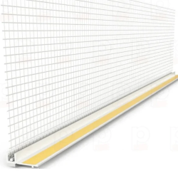 Profil de etansare pentru tamplarie din PVC cu plasa din fibra de sticla, alb, 23 23 mm, lungime 2.5 m