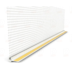 Profil de etansare pentru tamplarie din PVC cu plasa din fibra de sticla, alb, 23 23 mm, lungime 2.5 m