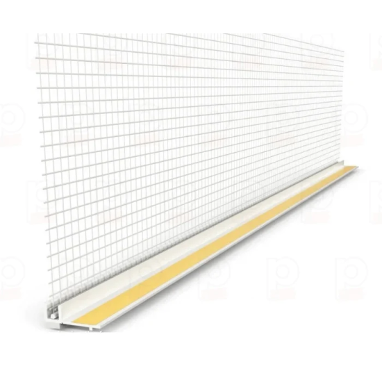 Profil de etansare pentru tamplarie din PVC cu plasa din fibra de sticla, alb, 23 23 mm, lungime 2.5 m