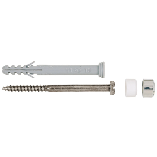 Set fixare obiecte sanitare ceramice cu diblu 8 mm si surub 6x85 mm, S 8 RD WCR, Fischer