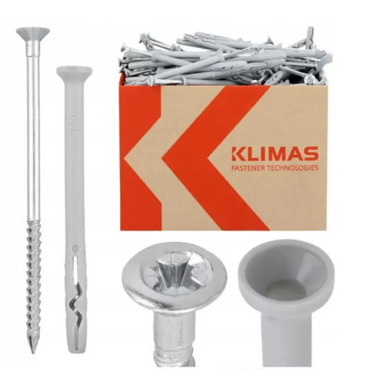 Diblu cu surub pentru montaj prin percutie Wkret-met Klimas 10 120 mm, pentru beton, BCA, caramida si gips-carton