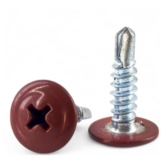 Surub autoforant,cap plat cu saiba, 4.2x16mm RAL3011