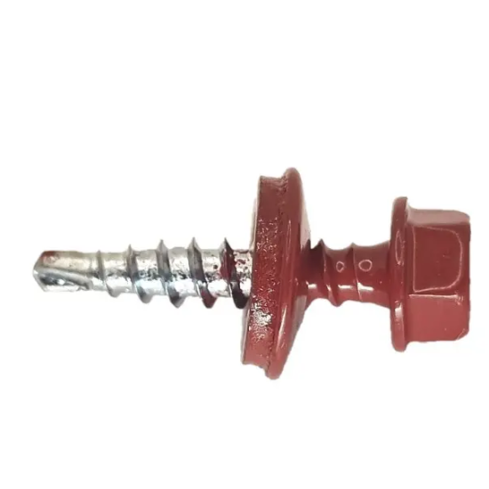 Surub autoforant, pentru lemn, cu cap hexagonal si saiba EPDM, 4.8x19mm RAL3011