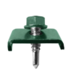 Clema prindere panou gard bordurat cu surub autoforant 6.3x25mm RAL6005