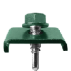Clema prindere panou gard bordurat cu surub autoforant 6.3x25mm RAL6005