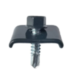 Clema prindere panou gard bordurat cu surub autoforant 6.3x25mm RAL7016