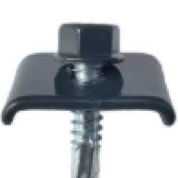 Clema prindere panou gard bordurat cu surub autoforant 6.3x25mm RAL7016
