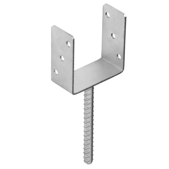 Suport stalp tip U clasic zincat 71x120x4 mm pentru stalp 70 mm PS70U-4802 Domax