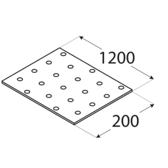 Placa perforata pentru lemn zincata 60x1200x2,0 mm PP92-4392 Domax