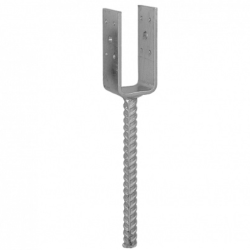 Suport stalp tip U cu tija zincat 71x100x5 mm pentru stalp 70 mm PSL70U-4913 Domax
