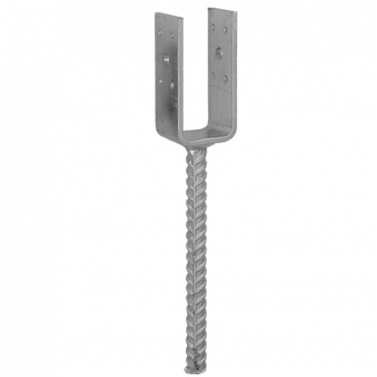 Suport stalp tip U cu tija zincat 71x100x5 mm pentru stalp 70 mm PSL70U-4913 Domax