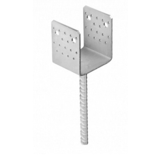 Suport stalp tip U cu tija zincat 101x100x5 mm pentru stalp 100 mm PSL100U-4918 Domax