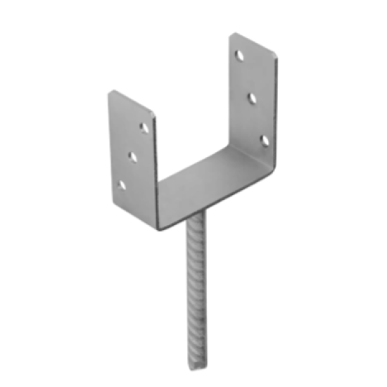 Suport stalp tip U clasic zincat 141x120x4 mm pentru stalp 140 mm PS140U-4808 Domax