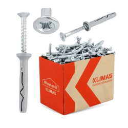 Diblu cu surub pentru montaj prin percutie Wkret-met Klimas 10 100 mm, pentru beton, BCA, caramida si gips-carton