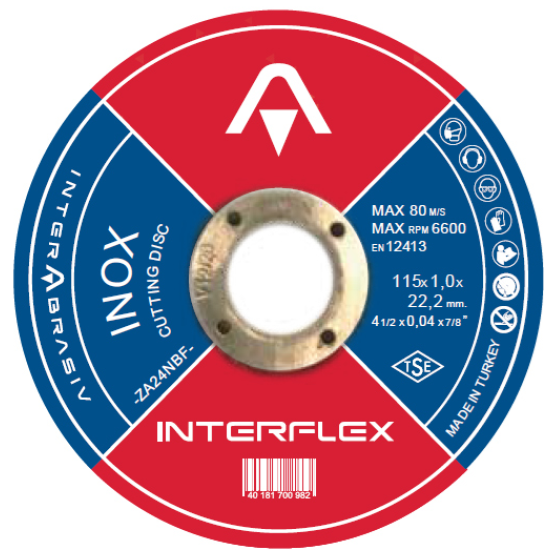 Disc de debitare pentru inox si otel Interflex, 125x1x22.23 mm, Interabrasiv U4079121010