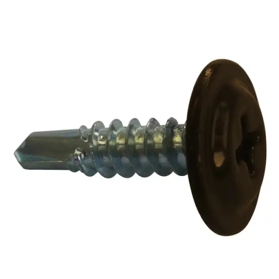 Surub autoforant,cap plat cu saiba, 4.2x14mm RAL8017