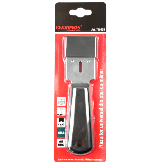 Razuitor universal KRONUS din otel, cu maner, lama 39 mm, lungime 165 mm