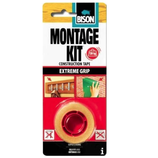 BISON Montagekit Tape - banda adeziva de montaj1,5m*19mm BL