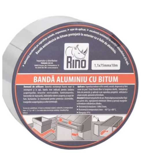 RINO Banda aluminiu cu bitum 1,1mmx150mmx10m