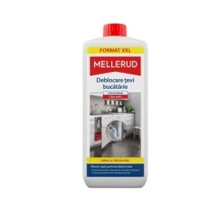 Soluție concentrată pentru deblocarea țevilor din bucătărie, cu clor activ, MELLERUD, 1,75L