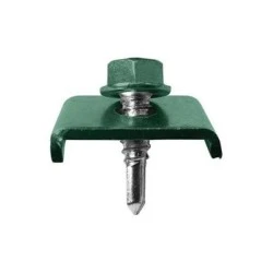 Clema prindere panou gard bordurat cu surub autoforant 6.3X25mm RAL7016