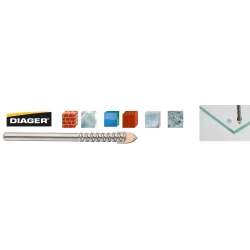 Burghiu pentru sticla si ceramica Diager 10x80 mm, lungime de lucru 40 mm, BG10X80X40