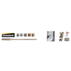 Burghiu SDS-Plus pentru montaj suruburi de tamplarie (WHO) Diager 6.5X260 mm, lungime de lucru 200 mm, TSDS6.5X200X260