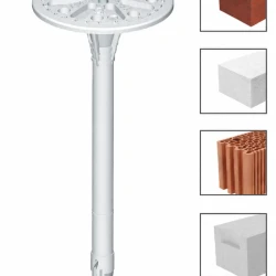 Diblu pentru polistiren cu cui metalic si cap din plastic, LMX 10x110 mm, flansa 60 mm, Klimas Wkret-met LMX10110
