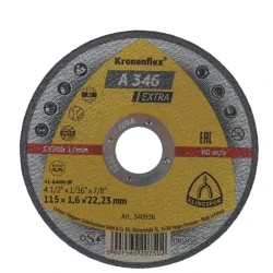 Disc de debitare Kronenflex A346 Extra pentru inox si otel, 115X1.6X22.23 mm, Klingspor A346115