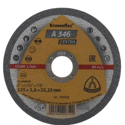 Disc de debitare Kronenflex A346 Extra pentru inox si otel, 125X1.6X22.23 mm, Klingspor A346125