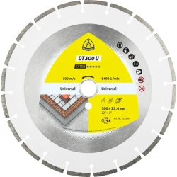 Disc diamantat de debitare DT300 U Extra pentru materiale de constructii si beton, 115X22.23 mm, Klingspor DK115U