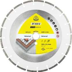 Disc diamantat de debitare DT300 U Extra pentru materiale de constructii si beton, 115X22.23 mm, Klingspor DK115U