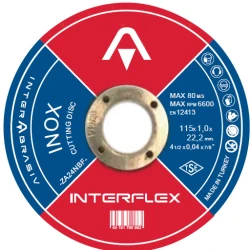 Disc de debitare pentru inox si otel Interflex, 115X1X22.23 mm, Interabrasiv U4079111010