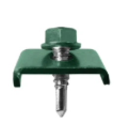 Clema prindere panou gard bordurat cu surub autoforant 6.3X25mm RAL6005