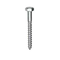 Surub pentru lemn, cu cap hexagonal, DIN 571, zincat alb, 10x100mm