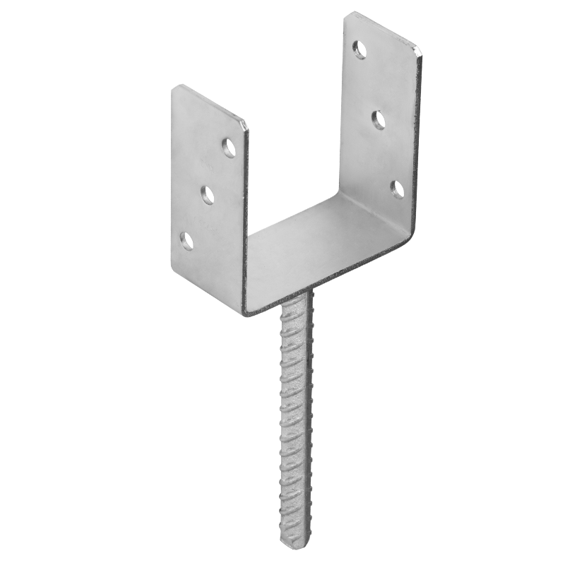 Suport stalp tip U clasic zincat 71x120x4 mm pentru stalp 70 mm PS70U-4802 Domax