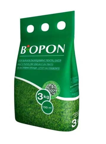 BIOPON ingrasamant gazon cu buruieni control 3 kg