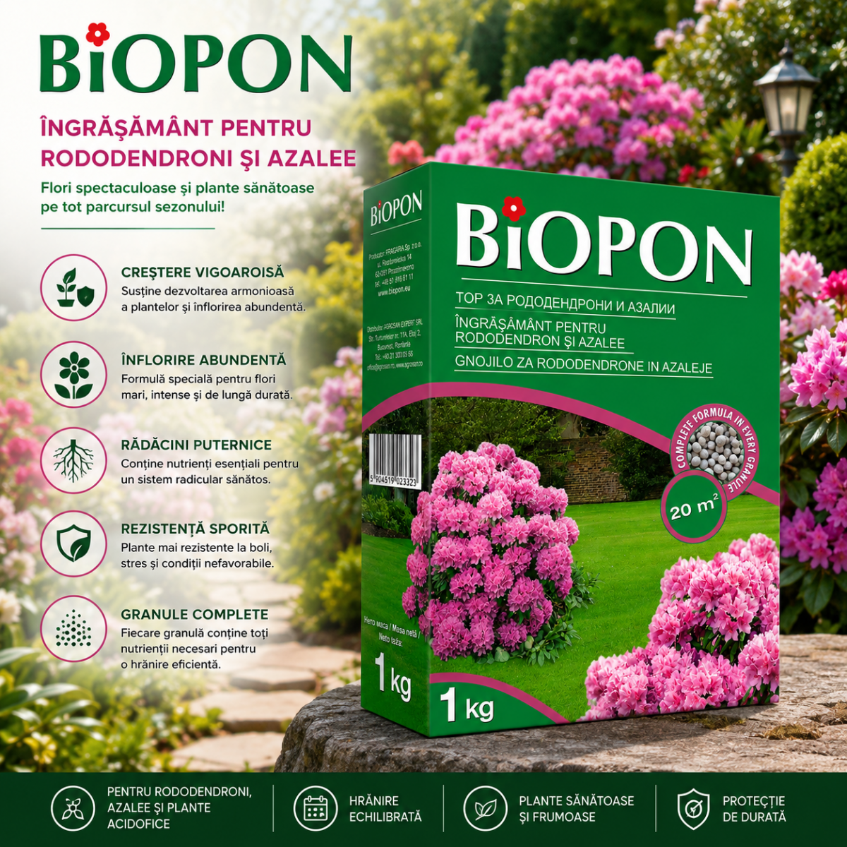 BIOPON ingrasamant rododendroni si azalee 0,5 l