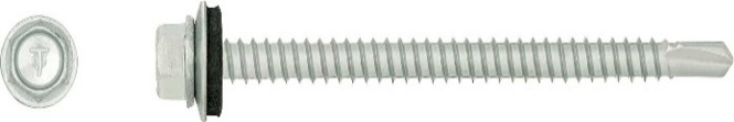 Surub autoforant, pentru metal, cu cap hexagonal si saiba EPDM, 4.8X60mm