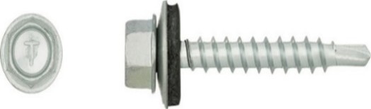 Surub autoforant, pentru lemn, cu cap hexagonal si saiba EPDM, 4.8X19mm